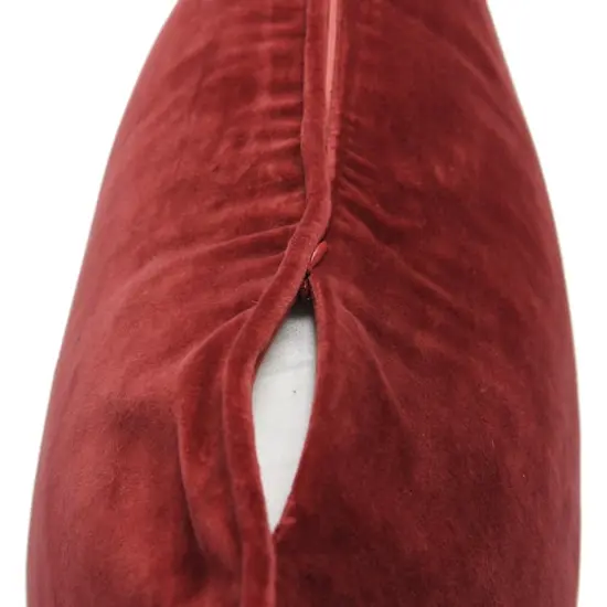 Hello Honey® 20" Square Velvet Pillow Cover with Piping Burgundy {7}