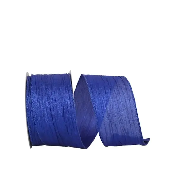 Reliant 2.5" x 10yd. Royal Crushed Lamé Glimmer Wired Ribbon {1}