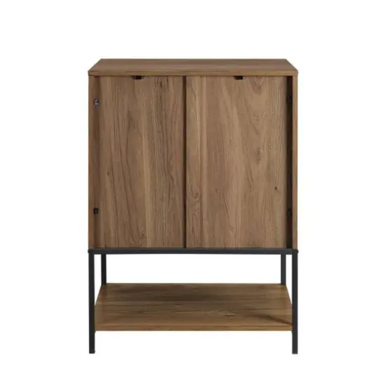 Walker Edison English Oak/White 2 Door Accent Cabinet {4}