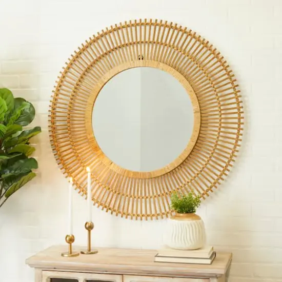 Brown Bohemian Wall Mirror, 37" x 1" x 37" {7}