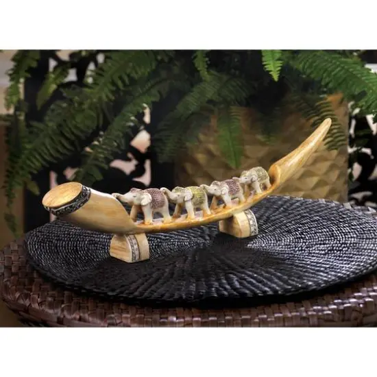 Multicolored Elephant Tusk 15.5" x 1.75" x 4.5" {4}