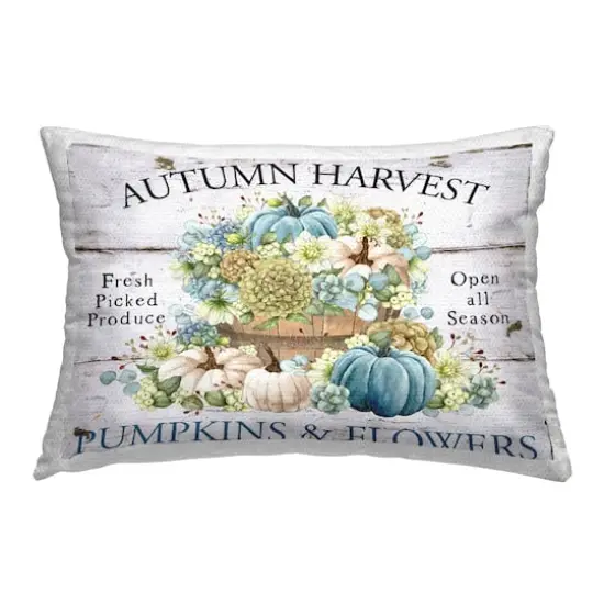 Stupell Industries Pumpkins & Flowers Harvest Outdoor Printed Pillow {1}