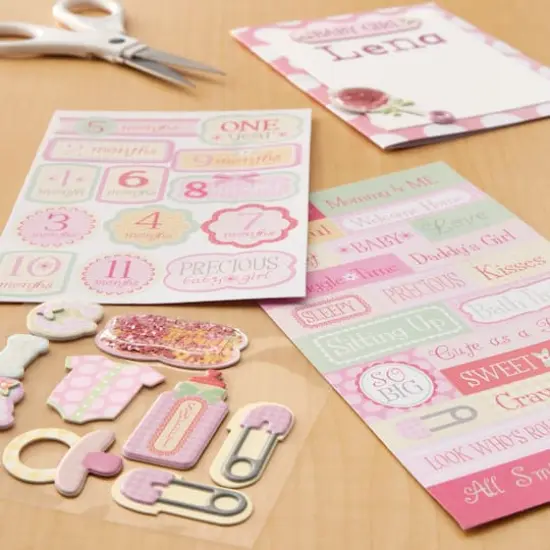 Traditional Baby Girl Dimensional Sticker Flip Pack by Recollections&trade; {3}