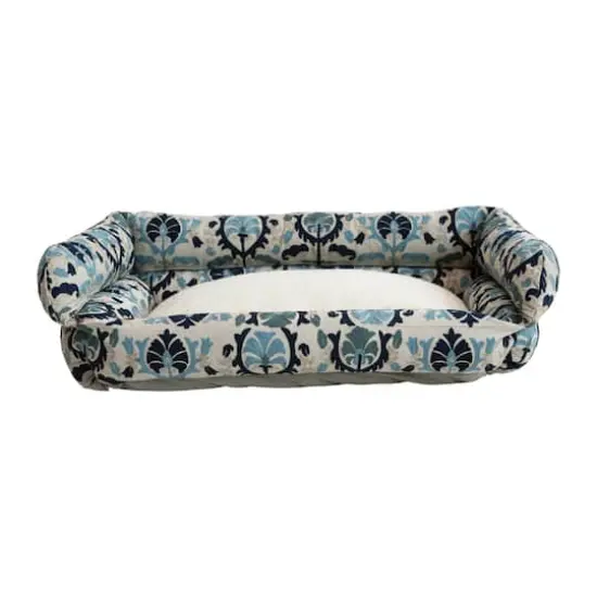 Hello Honey&reg; 39" Natural, Blue & Gray Floral Cotton and Sherpa Pet Bed {1}
