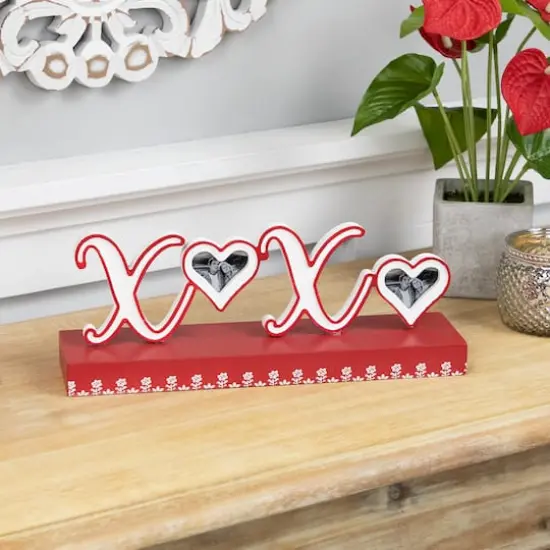 12" Valentine's Day Heart & Floral "XOXO" Photo Frame  {4}