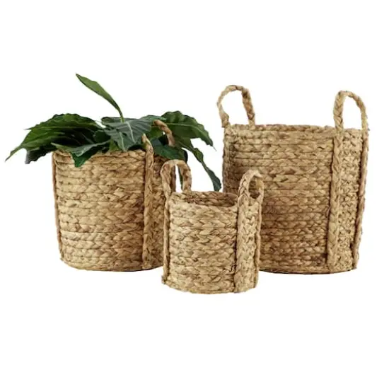 Natural Seagrass Basket Planter Set {4}