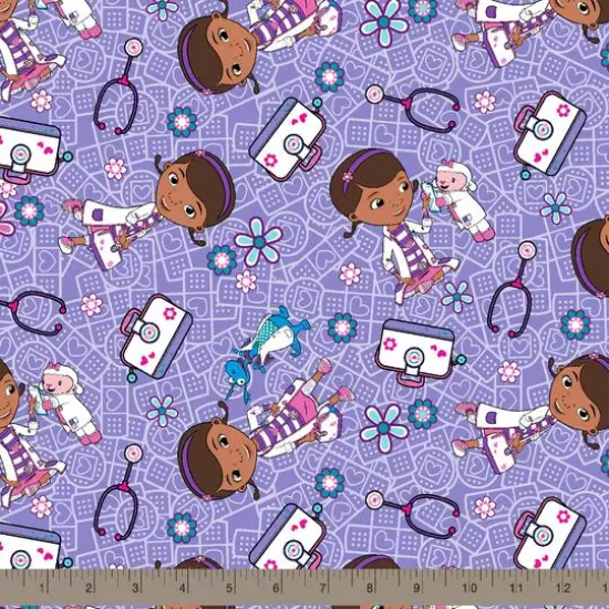 Disney® Doc McStuffins Lavender Hospital Helpers Cotton Fabric {3}