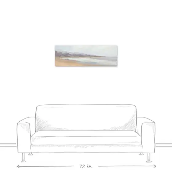 Misty Beach Stroll 36" x 12" Canvas Wall Art {4}