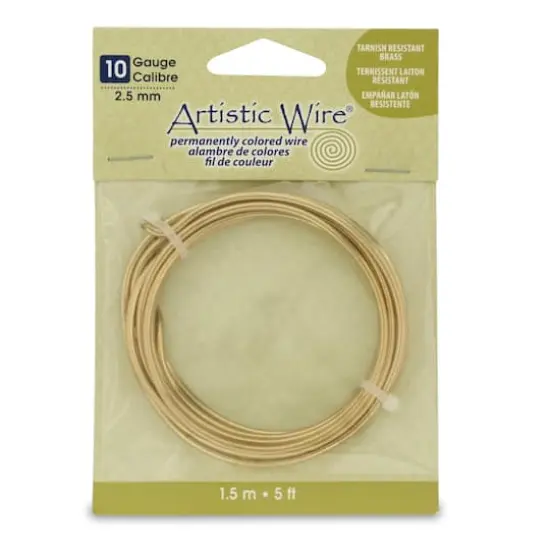 Artistic Wire® 10 Gauge Colored Copper Craft Wire Tarnish-Resistant Brass {1}
