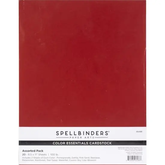Spellbinders&reg; Color Essentials Assorted 8.5" x 11" Cardstock, 20 Sheets {1}