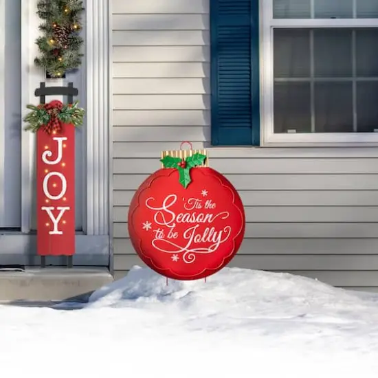 Glitzhome&reg; 3ft. Large Metal Ornament Yard Stake {5}