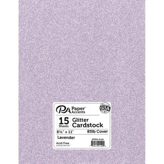 PA Paper&trade; Accents Glitter 8.5" x 11" Cardstock, 15 Sheets Lavender {1}