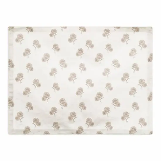 Delicate Floral Cotton Twill Placemat White {1}