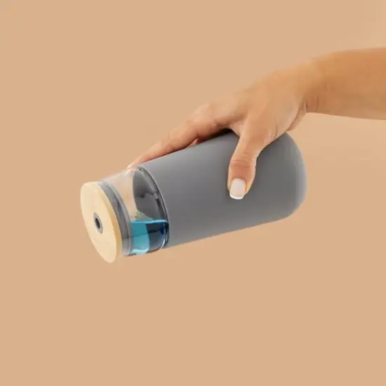 JoyJolt&reg; 20oz. Glass Tumbler with Straws & Silicone Sleeve Gray {6}