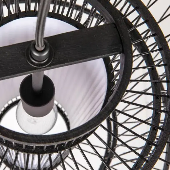 Hello Honey&reg; 19.5" Boho Tiered Bamboo Chandelier Black {8}