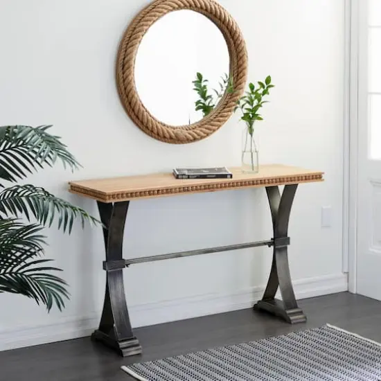 Brown Industrial Wood Console Table, 31" x 51" {8}