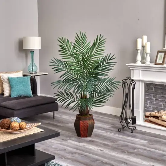 5ft. Potted Areca Palm Tree in Decorative Planter {6}