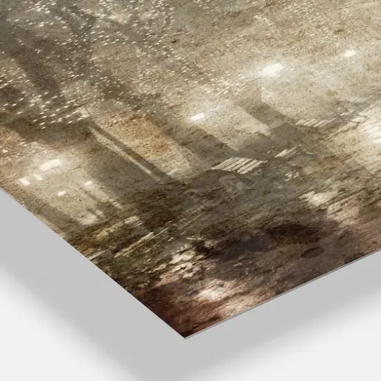 Designart 'Couple Walking In Night Lights Farmhouse Rectangular Wall Clock {4}