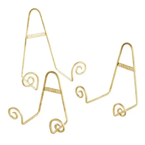 Gold Metal Scroll Hanging Wall Rack Display Easel Set {4}