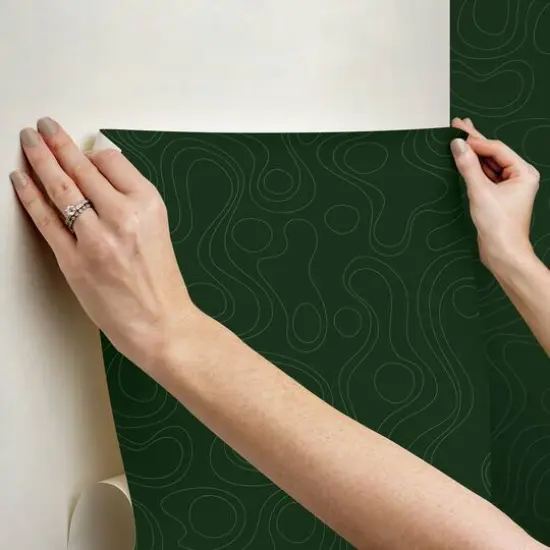 RoomMates Emily Rayna Lineation Peel & Stick Wallpaper Green {7}