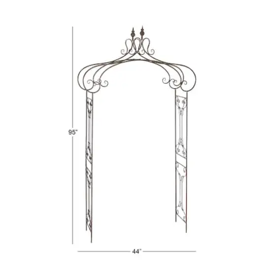 8ft. Black Iron Traditional Garden Archway Arbor {4}