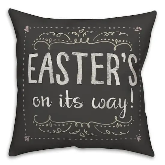 Easter Chalk Pillow 2 18" x 18" Throw Pillow {3}