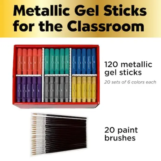 Faber-Castell&reg; 120-Piece Metallic Gel Stick School Pack {7}
