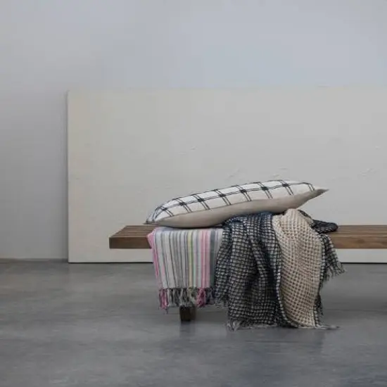 Hello Honey&reg; Natural & Navy 2-Sided Waffle Weave Throw Blanket {3}