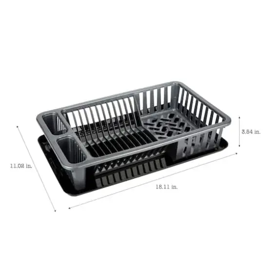 Kitchen Details Silver Large Dish Rack with Tray {5}