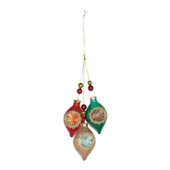 12ct. 10.5" Glass Reflector Ornament Drop Set {3}