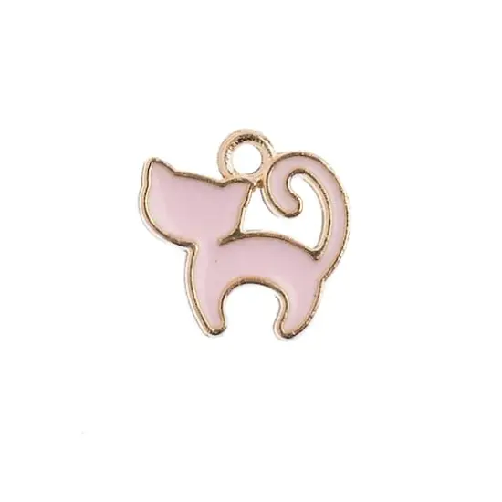 John Bead Sweet & Petite Kitty Cat Charms, 10ct. Pink {1}