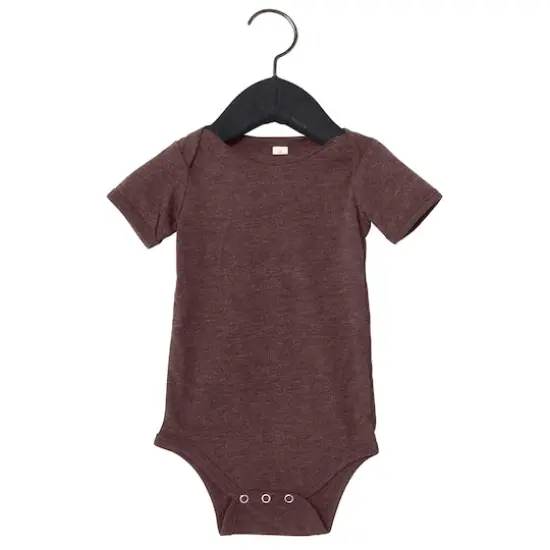 BELLA+CANVAS® Baby Jersey Heather Short Sleeve One-Piece Maroon Heather {1}