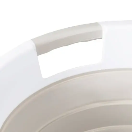 Honey Can Do 24" Collapsible Rubber Laundry Basket Set Warm Gray and White {13}