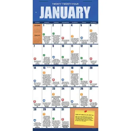 TF Publishing 2024 Sports Facts & Trivia Wall Calendar {4}