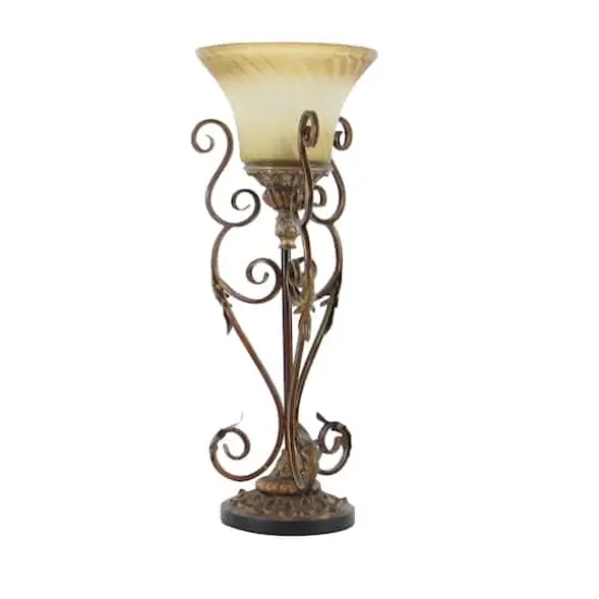 Set of 2" Brown Metal Mediterranean Uplight, 30" {5}