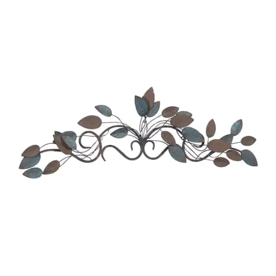 35" Blue Metal Traditional Floral Wall D&eacute;cor {3}