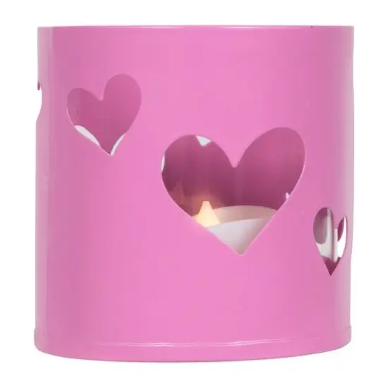 Pink Valentine's Day Love Metal Votive Candle Holders Set {7}