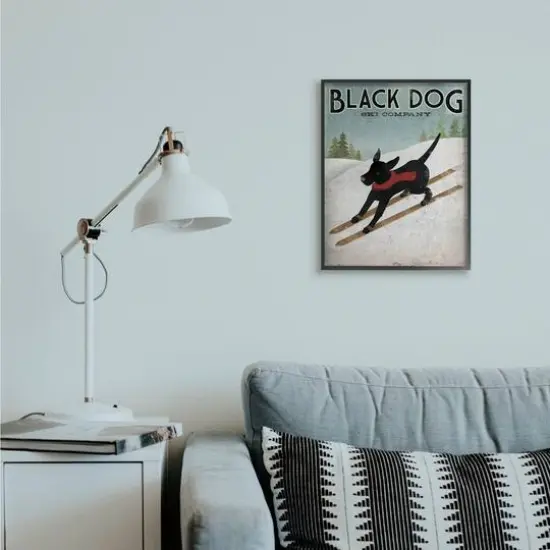 Stupell Industries Black Dog Ski Company Wall Art in Black Frame {3}