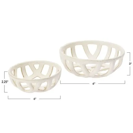 Hello Honey&reg; White Stoneware Fruit Basket Set {5}