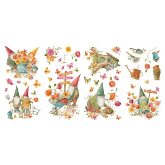 RoomMates Lisa Audit Garden Gnomes Peel & Stick Wall Decal Set {1}