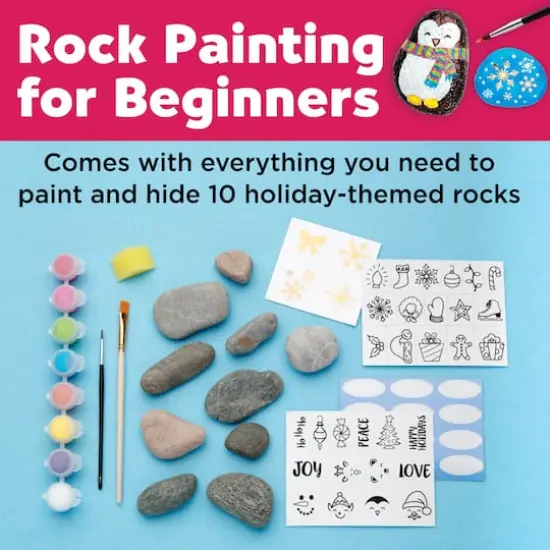 Creativity for Kids&reg; Holiday Hide & Seek Rock Painting Kit {3}