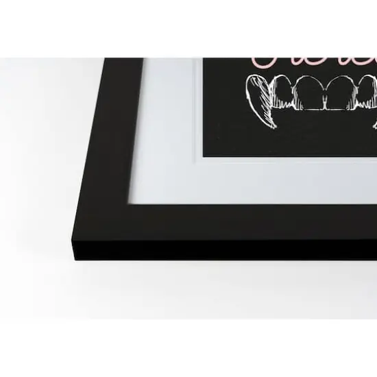 Fierce Fangs Black Framed Print Wall Art {3}