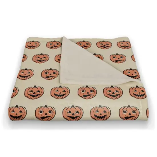 Trick or Treat Pumpkins Fleece Throw {3}