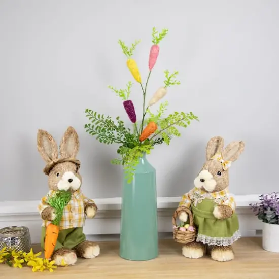 24" Multicolor Knitted Carrots Easter Spray {4}