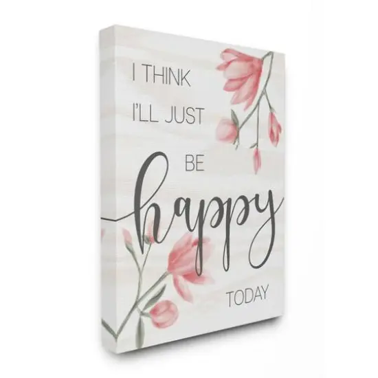 Stupell Industries Floral Just Be Happy Wall Accent {1}
