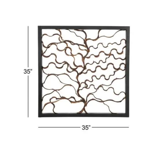 Brown Tree Teak Wood Rustic Wall Decor Set {7}