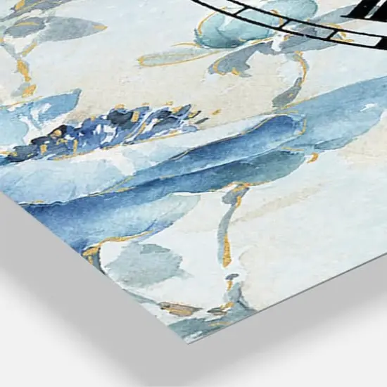 Designart Indigold Watercolor Flower III Traditional 3 Panel Wall Clock {5}