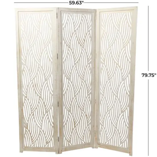 7ft. White 3-Panel Room Divider Screen {7}