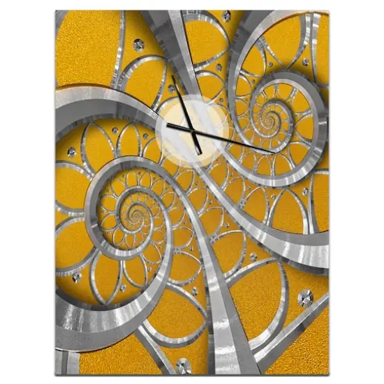 Designart 'Time Spiral In Antique Style Modern Rectangular Wall Clock {1}