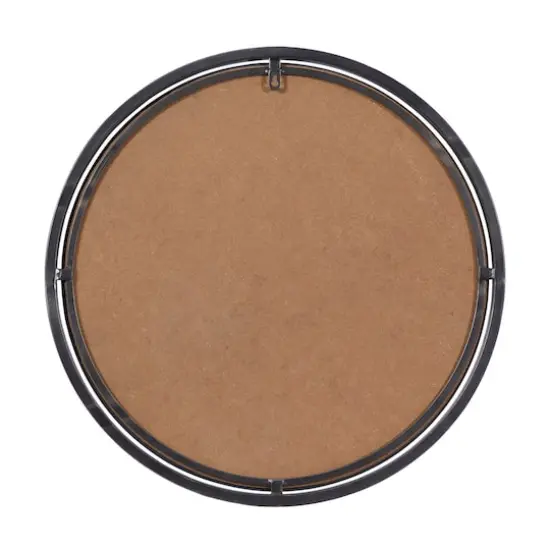 24" Silver Contemporary Metal Wall Mirror {5}